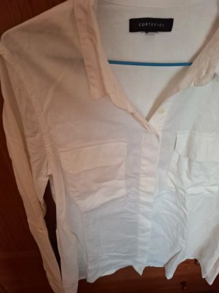 Camisa CORTEFIEL blanca talla S de lino