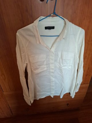 Camisa CORTEFIEL blanca talla S de lino