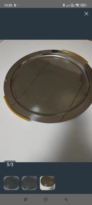 Vassoio rotondo in acciaio inox