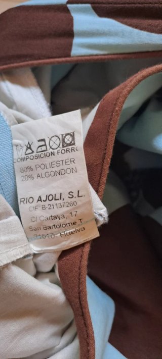 Traje de flamenca lunares azul y marrón