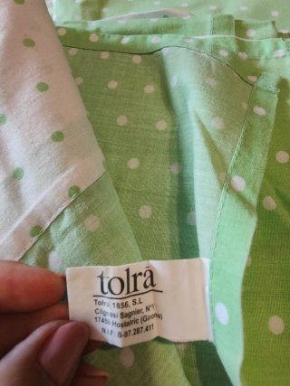Juego de sábanas verde y blanco