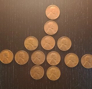 Lote 13 monedas 1 centavo Lincoln