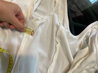 Traje Flamenca Blanco y arena