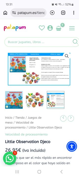 Juego de observación y mariposas Djeco