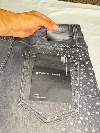 Pantalones cortos vaqueros Purple con pedrería