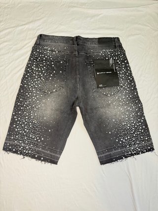 Pantalones cortos vaqueros Purple con pedrería