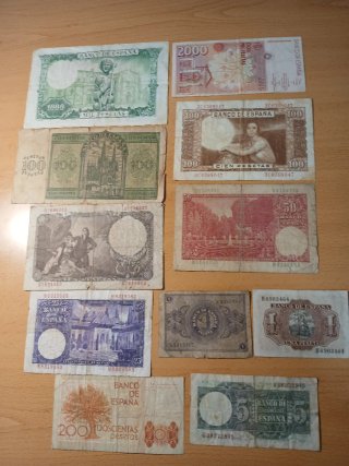 Lote de 11 Billetes Antiguos Españoles