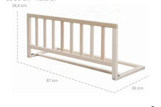 roba Barrera de Cama Infantil de Madera de 87,5 cm