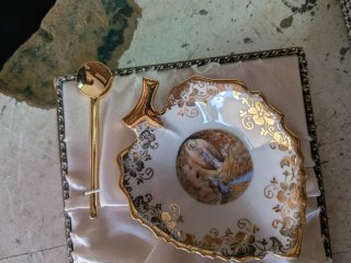 2 Piattini Limoges Jammet Seignol con cucchiaini