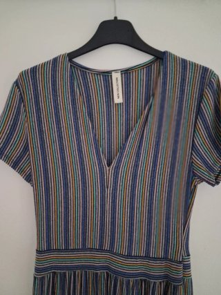 Abito donna fantasia righe multicolor