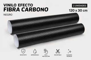 Vinilo Fibra Carbono Negro 120x30 cm
