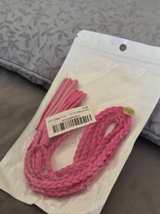 Cinturón cuero mujer trenzado fucsia 165 cms