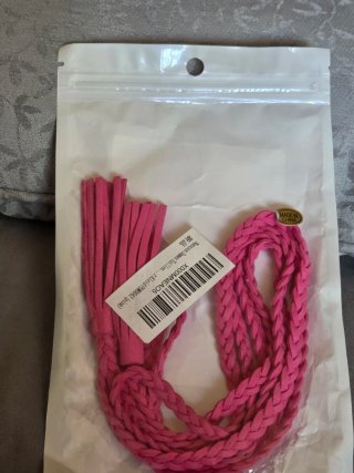 Cinturón cuero mujer trenzado fucsia 165 cms