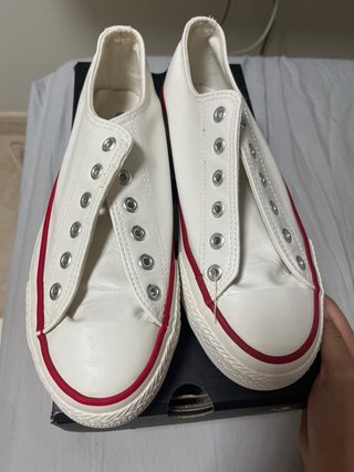 Zapatillas estilo Converse Blancas sin cordones