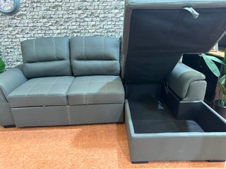 Sofá Cama Chaise Longue Gris 256cm