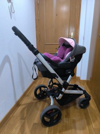 Carrito Bebé Jane Rider Gris y Rosa