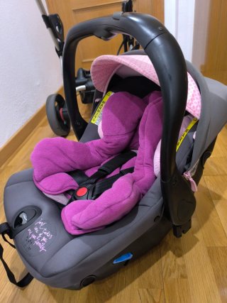 Carrito Bebé Jane Rider Gris y Rosa