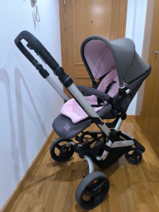 Carrito Bebé Jane Rider Gris y Rosa