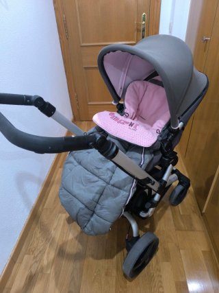 Carrito Bebé Jane Rider Gris y Rosa