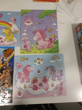 3 Puzzles HABA con brillo y relieve