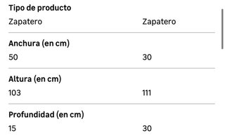 Zapatero blanco metal y plástico