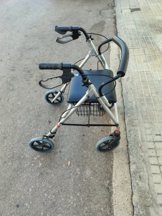 Andador para ancianos negro y plata