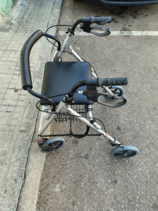 Andador para ancianos negro y plata