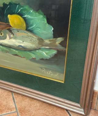 Quadro Pesci Vintage Firmato
