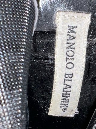 Botas altas ante y encaje Manolo Blahnik