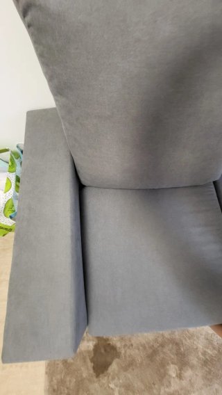 Sofá chaise longue gris de tela