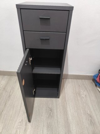 Armario auxiliar baño metal gris