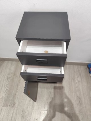 Armario auxiliar baño metal gris
