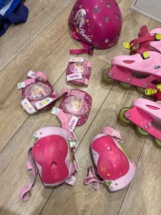 Patines Barbie con Casco y Protecciones