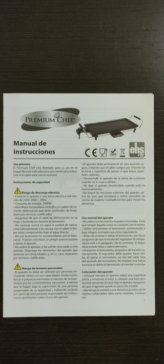 PREMIUM CHEF - Plancha Eléctrica Asar