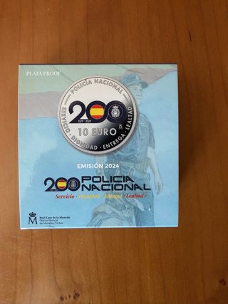Moneda Plata 200 Años Policía Nacional 10€