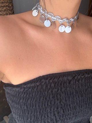 Collar Zara Espejos Plateado Nuevo
