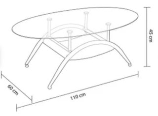 Mesa de centro, cristal y metal, elegante
