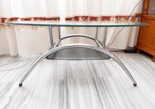 Mesa de centro, cristal y metal, elegante