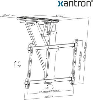 Xantron DEHA-600E Soporte TV Techo Motorizado
