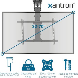 Xantron DEHA-600E Soporte TV Techo Motorizado
