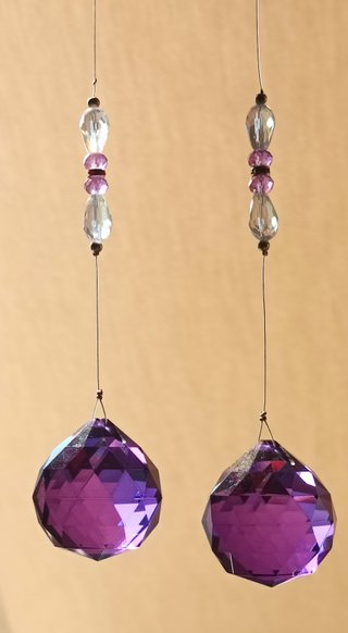 LOTE 2 BOLAS DE CRISTAL FACETADO DE  40mm