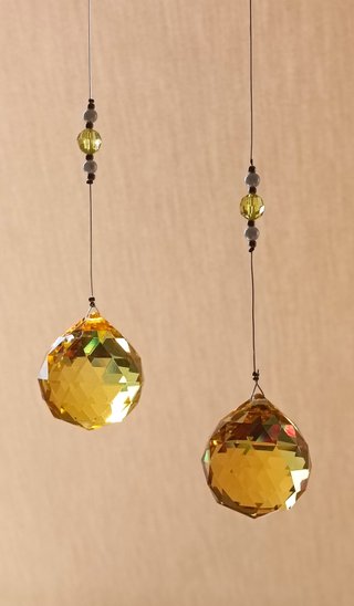 LOTE 2 BOLAS DE CRISTAL FACETADO DE  40mm