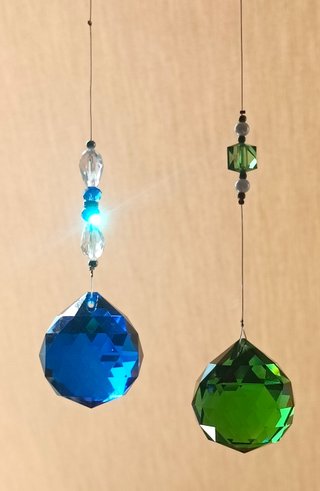 LOTE 2 BOLAS DE CRISTAL FACETADO DE  40mm