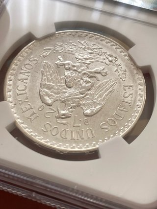 Moneda de Plata 1 Peso México 1933 NGC MS62