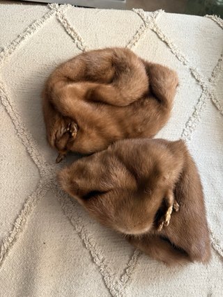 Gorros de pelo marrón