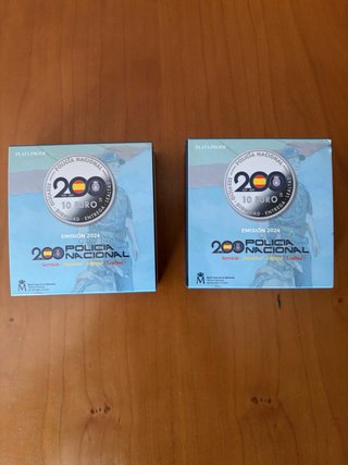 2 Monedas Plata Policía Nacional 200 Aniversario