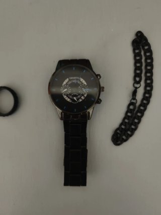 Reloj Geneva Negro y Plateado