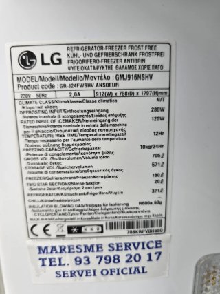 Nevera Americana marca LG