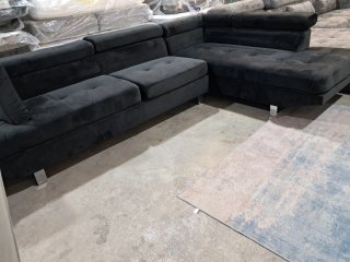 Sofá Rinconera Terciopelo Negro
