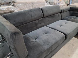 Sofá Rinconera Terciopelo Negro